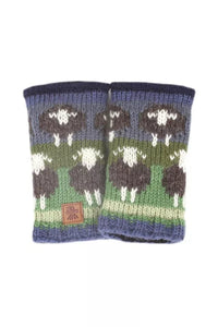 lusciousscarves Pachamama Flock of Herdwick Sheep Handwarmer , Hand Knitted