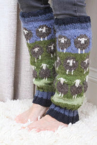 lusciousscarves Pachamama Flock of Herdwick Sheep Legwarmers , Handknitted, Fairtrade