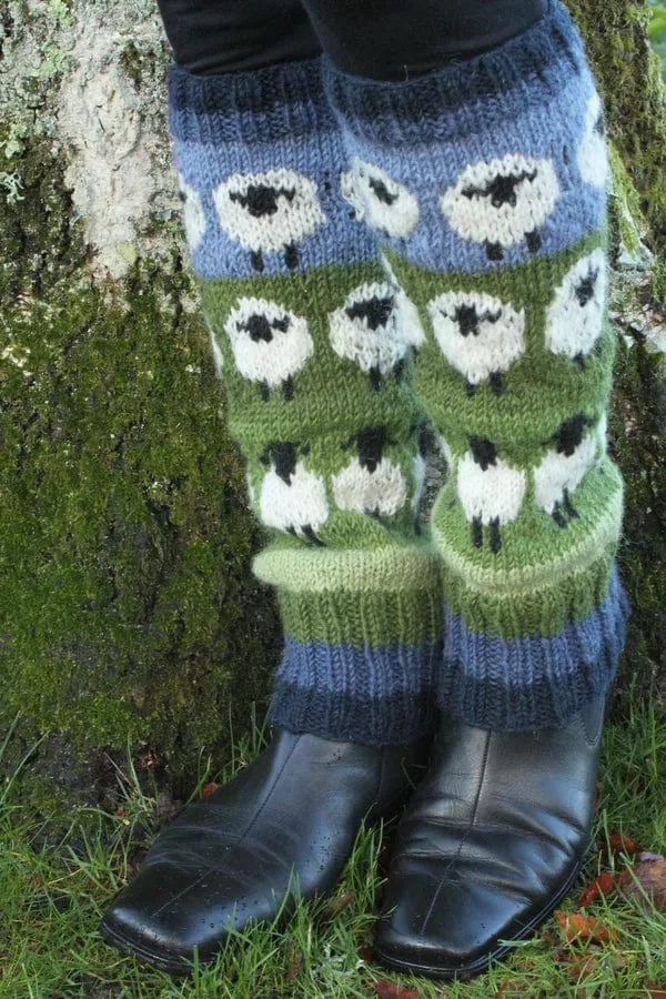 lusciousscarves Pachamama Flock of Sheep Legwarmers, Fairtrade.