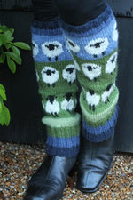 Load image into Gallery viewer, lusciousscarves Pachamama Flock of Sheep Legwarmers, Fairtrade.

