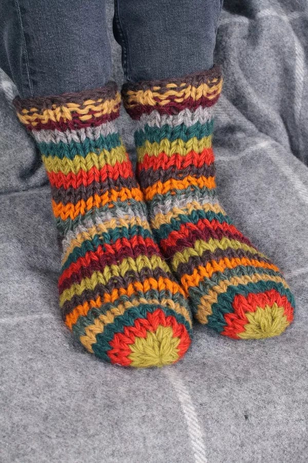 lusciousscarves Pachamama Grassington Sofa Socks, Hand Knitted, Fairtrade