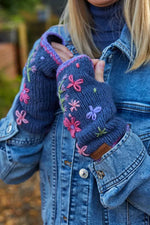 Load image into Gallery viewer, lusciousscarves Pachamama Hampton Court Handwarmers, Handknitted Womens
