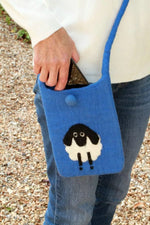 Load image into Gallery viewer, lusciousscarves Pachamama Hand Felted Sheep Design Small Mobile Shoulder
