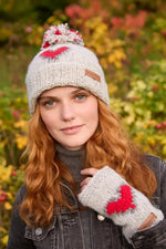 Load image into Gallery viewer, lusciousscarves Pachamama Heart Roll Back Bobble Beanie
