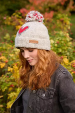 Load image into Gallery viewer, lusciousscarves Pachamama Heart Roll Back Bobble Beanie
