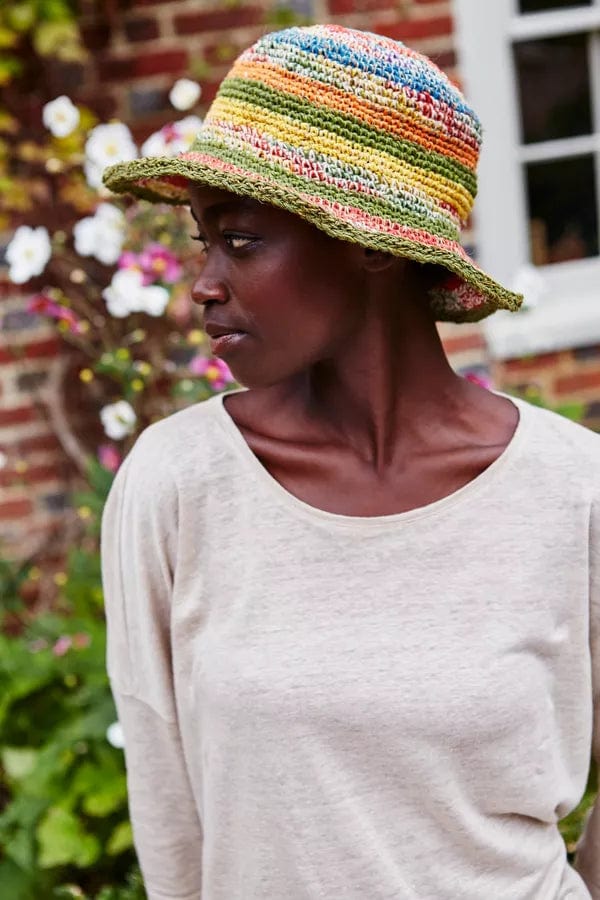 lusciousscarves Pachamama Hemp/Cotton Hat Stripe, Packable, Foldable , Fair Trade, Handmade