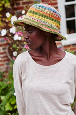 Load image into Gallery viewer, lusciousscarves Pachamama Hemp/Cotton Hat Stripe, Packable, Foldable , Fair Trade, Handmade
