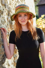 Load image into Gallery viewer, lusciousscarves Pachamama Hemp/Cotton Hat Stripe, Packable, Foldable , Fair Trade, Handmade

