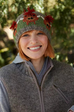 Load image into Gallery viewer, lusciousscarves Pachamama Herd of Highland Cow&#39;s Beanie Hat , Handknitted , Fairtrade
