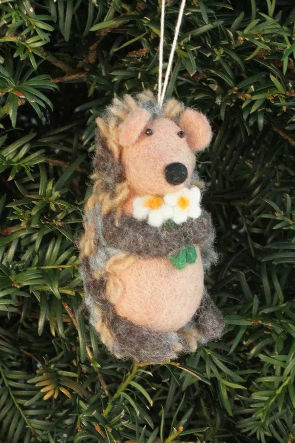 lusciousscarves Pachamama Holly the Hedgehog Christmas Decoration , Fairtrade
