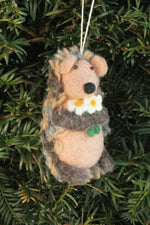 Load image into Gallery viewer, lusciousscarves Pachamama Holly the Hedgehog Christmas Decoration , Fairtrade
