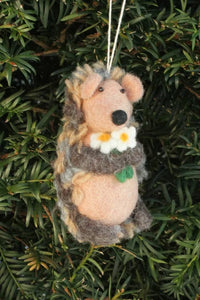 lusciousscarves Pachamama Holly the Hedgehog Christmas Decoration , Fairtrade