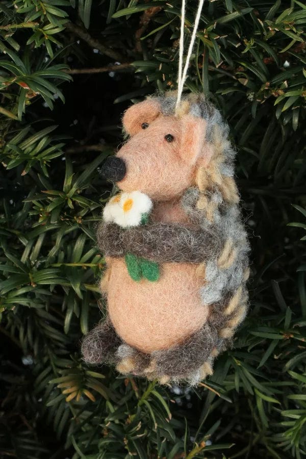 lusciousscarves Pachamama Holly the Hedgehog Christmas Decoration , Fairtrade