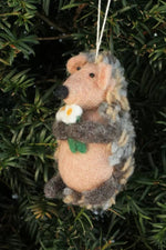 Load image into Gallery viewer, lusciousscarves Pachamama Holly the Hedgehog Christmas Decoration , Fairtrade

