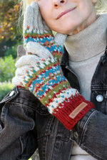 Load image into Gallery viewer, lusciousscarves Pachamama Iona Glove Burgundy, Handknitted Womens
