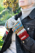 Load image into Gallery viewer, lusciousscarves Pachamama Iona Glove Burgundy, Handknitted Womens
