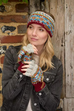 Load image into Gallery viewer, lusciousscarves Pachamama Iona Headband Burgundy, Handknitted Womens
