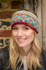 Load image into Gallery viewer, lusciousscarves Pachamama Iona Headband Burgundy, Handknitted Womens
