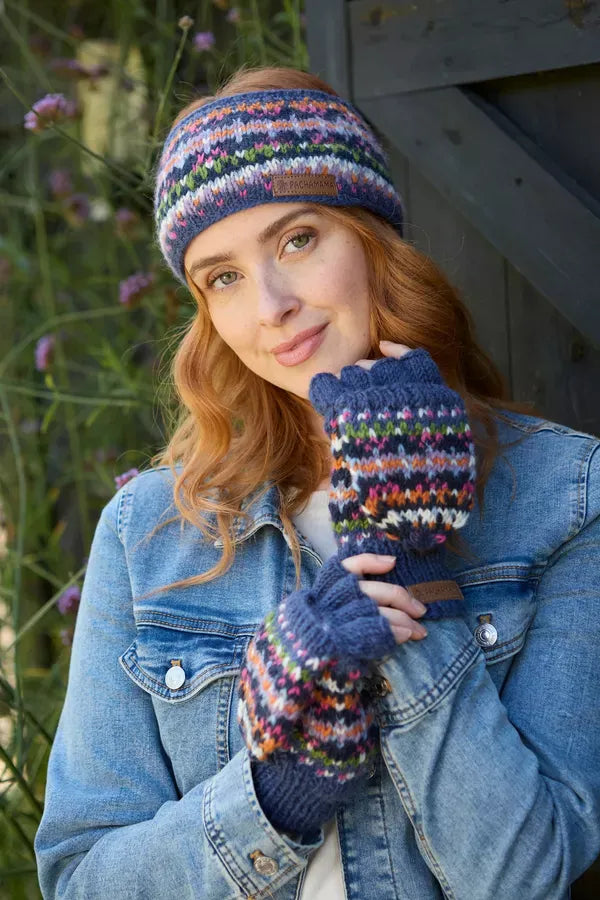 lusciousscarves Pachamama Iona Headband Denim, Handknitted Womens