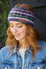 Load image into Gallery viewer, lusciousscarves Pachamama Iona Headband Denim, Handknitted Womens
