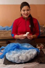 Load image into Gallery viewer, lusciousscarves Pachamama Kevin the Lamb Christmas Decoration. Fair trade
