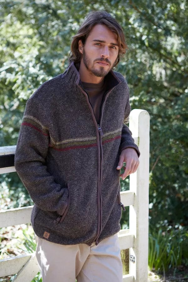 lusciousscarves Pachamama Mens Connemara Jacket Bark , Handmade, Fair Trade