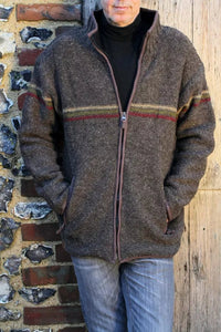 lusciousscarves Pachamama Mens Connemara Jacket Bark , Handmade, Fair Trade