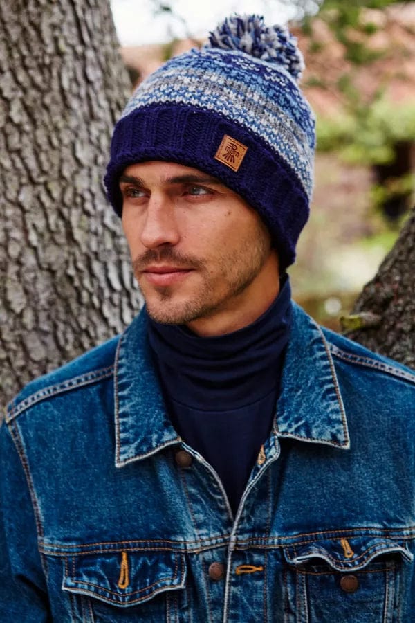 lusciousscarves Pachamama Mens Finisterre Bobble Beanie Navy