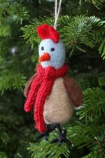 Load image into Gallery viewer, lusciousscarves Pachamama Mr Chicken Christmas Decoration , Fairtrade
