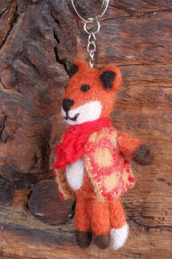 lusciousscarves Pachamama Mr Fox Keyring , Hand Made, Fair Trade.