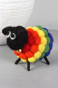 lusciousscarves Pachamama Ricky The Rainbow Sheep Ornament, Handmade, Fairtrade