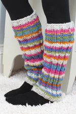 Load image into Gallery viewer, lusciousscarves Pachamama Riobamba Legwarmers, Multi Colours, Fairtrade
