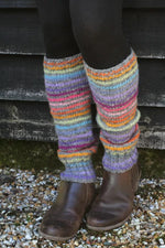 Load image into Gallery viewer, lusciousscarves Pachamama San Clemente Rainbow Stripe Legwarmers , Handknitted , Fairtrade
