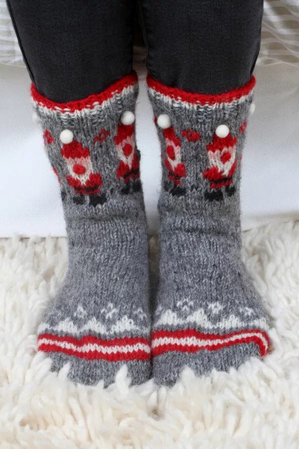 lusciousscarves Pachamama Santa Claus Sofa Socks, Handknitted , Fairtrade.
