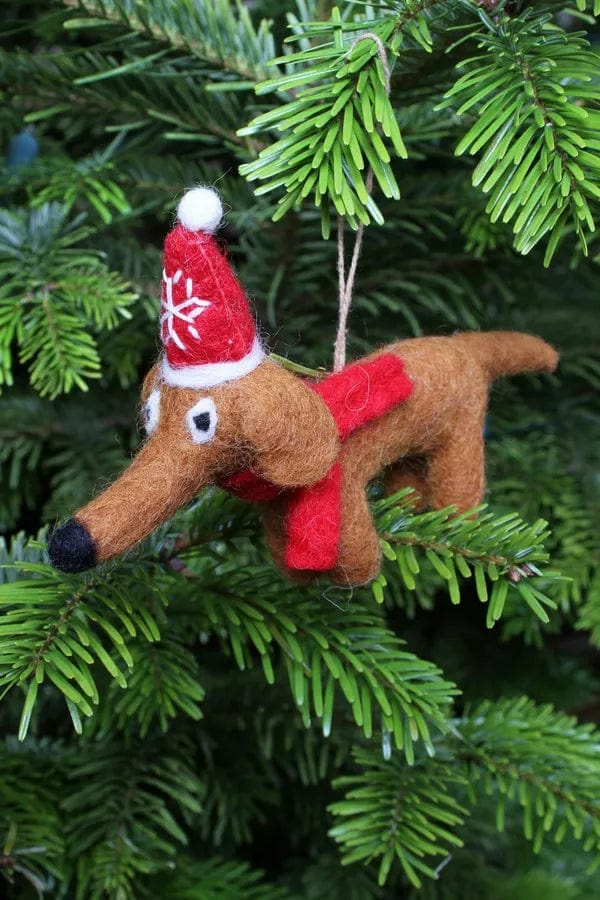 lusciousscarves Pachamama Steven the Sausage Dog Christmas Decoration , Fairtrade