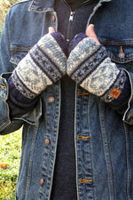 Load image into Gallery viewer, lusciousscarves Pachamama Stornoway Men&#39;s Handwarmer Navy
