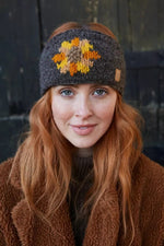 Load image into Gallery viewer, lusciousscarves Pachamama Sunflower Handknitted Headband
