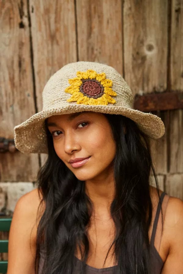 Pachamama Sunflower Hemp/Cotton Sun Hat, Packable , Foldable , Fair Tr –  lusciousscarves