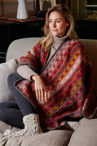 lusciousscarves Pachamama Tintagel Wrap , Hand Knitted, Fair Trade