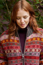 Load image into Gallery viewer, lusciousscarves Pachamama Tintagel Zip Jacket Womens, Hand Knitted , Fair Trade
