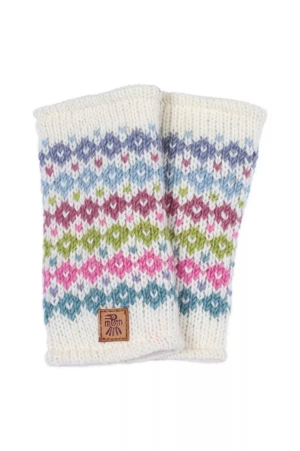 lusciousscarves Pachamama Whitstable Handwarmer Cream, Fairtrade, Hand Knitted.
