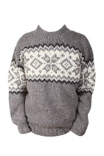 Load image into Gallery viewer, lusciousscarves Pachamama Yukon Sweater Grey , Hand Knitted, Fair Trade
