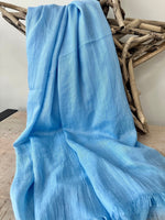 Load image into Gallery viewer, lusciousscarves Pale Blue Plain Light Weight Cotton Blend Summer Scarf , Wrap, Shawl 26 Colours Available
