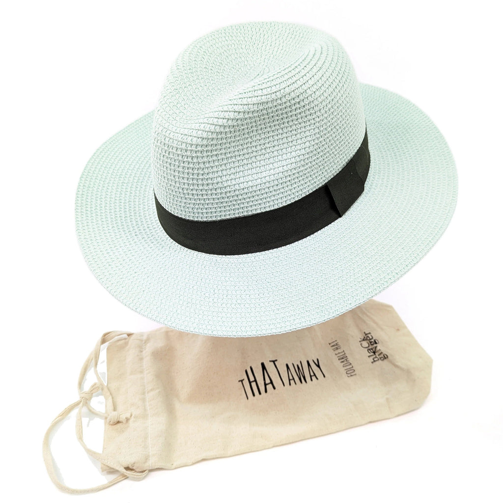 lusciousscarves Pale Mint Green Panama Style Sun Hat , Rollable and Packable