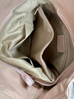 Load image into Gallery viewer, lusciousscarves Pale Pink Leather Classic Hobo Style Shoulder Bag.
