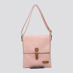 Load image into Gallery viewer, lusciousscarves Pale Pink Soft Faux Leather Satchel Crossbody Bag.
