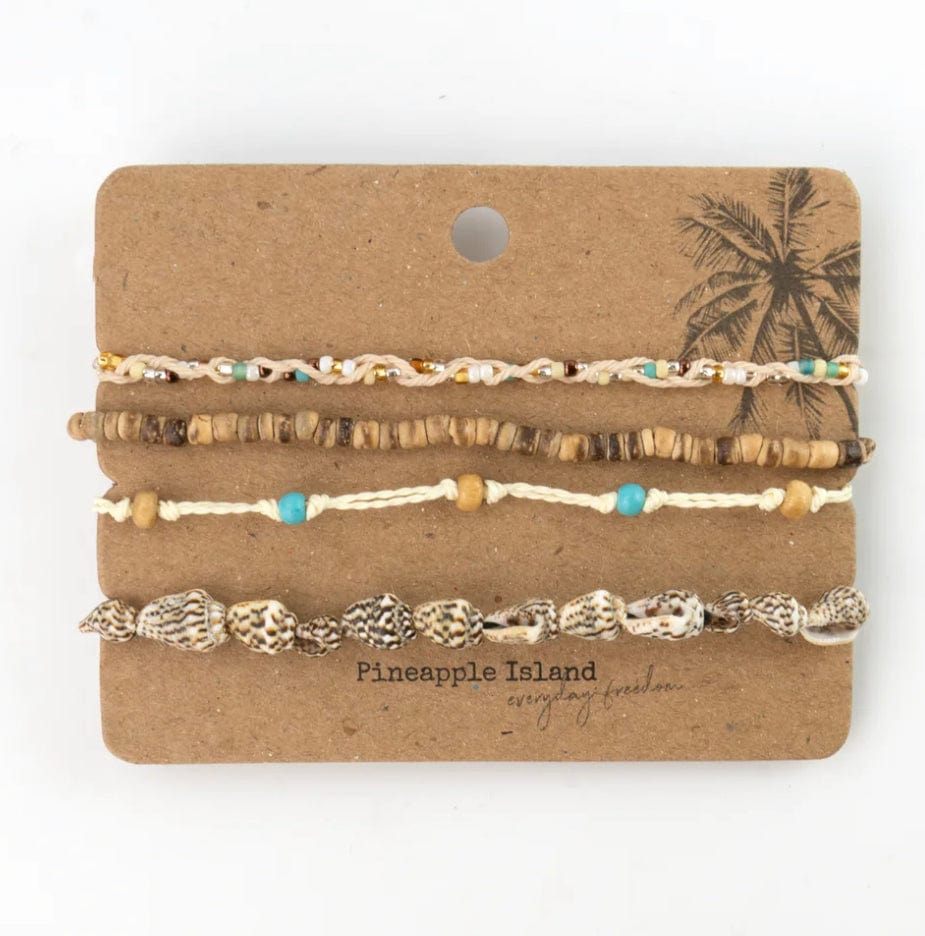 lusciousscarves Pineapple Island Handmade In Bali Bracelet Set.