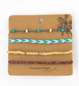 lusciousscarves Pineapple Island Handmade in Bali Bracelets Set
