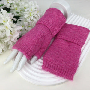 lusciousscarves Pink Fingerless Gloves , Wrist Warmers available in 9 Colours.