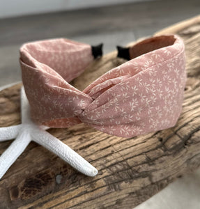 lusciousscarves Pink Ladies Knotted Floral Headband.